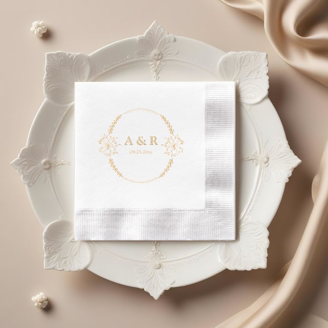 Servilletas Con Brillo Monograma Boda de las flores de pradera (Subido por el creador)