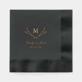 Servilletas Con Brillo Monograma Boda de ramas bellas