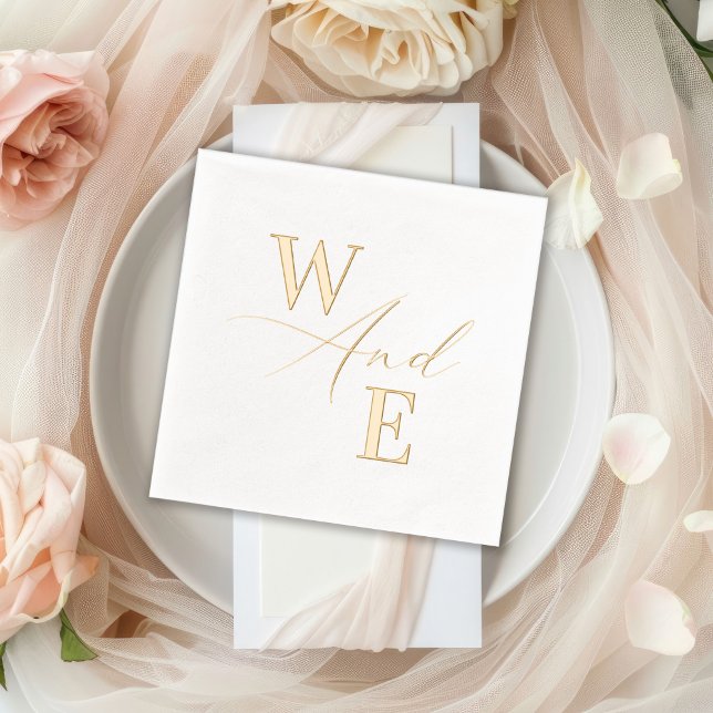 Servilletas Con Brillo Monograma de Boda de guiones de caligrafía elegant (Subido por el creador)