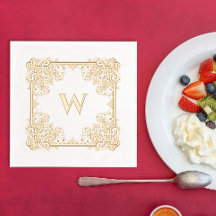 Monograma de borde floral elegante de época