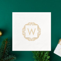 Monograma Elegante Con Marco Art Deco Clásico