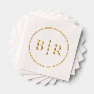 Servilletas Con Brillo Monograma estilo tipografía de Moda clásica