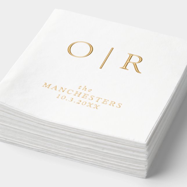 Servilletas Con Brillo Monograma Iniciales Iniciales Bodas Ropa de Reliev (Detalle)