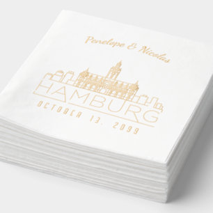 Servilletas Con Brillo Napkins Boda de Hamburgo personalizado Relieve met