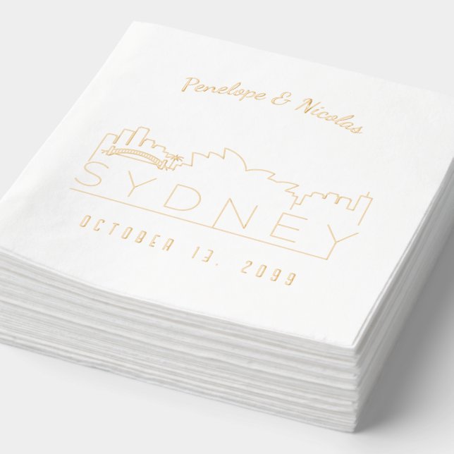 Servilletas Con Brillo Napkins Boda Relieve metalizado dorado personaliza (Detalle)