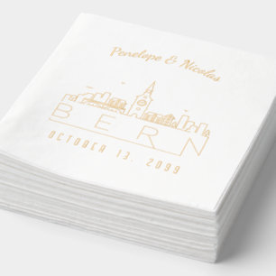 Servilletas Con Brillo Napkins de Boda de Berna personalizado para el Rel