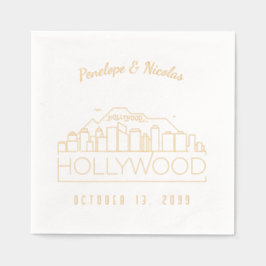 Servilletas Con Brillo Napkins Relieve metalizado dorado Boda de Hollywoo