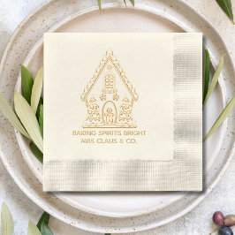Servilletas Con Brillo Navidades corporativos de horneado Gingerbread Hou