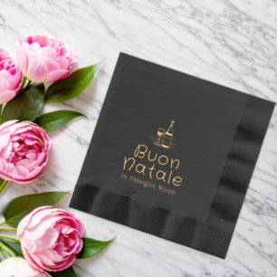 Servilletas Con Brillo Navidades italianos Buon Natale Personalizados