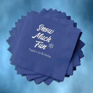 Servilletas Con Brillo Nieve Mucho Diversión Para Ser Un Primer Cumpleaño