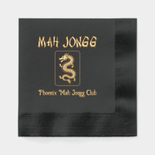 Servilletas Con Brillo Nombre de la baldosa del dragón de Mah Jongg #1 /