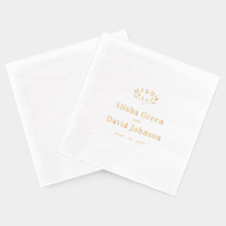 Servilletas Con Brillo Nombre de parejas Monograma Boda personalizada