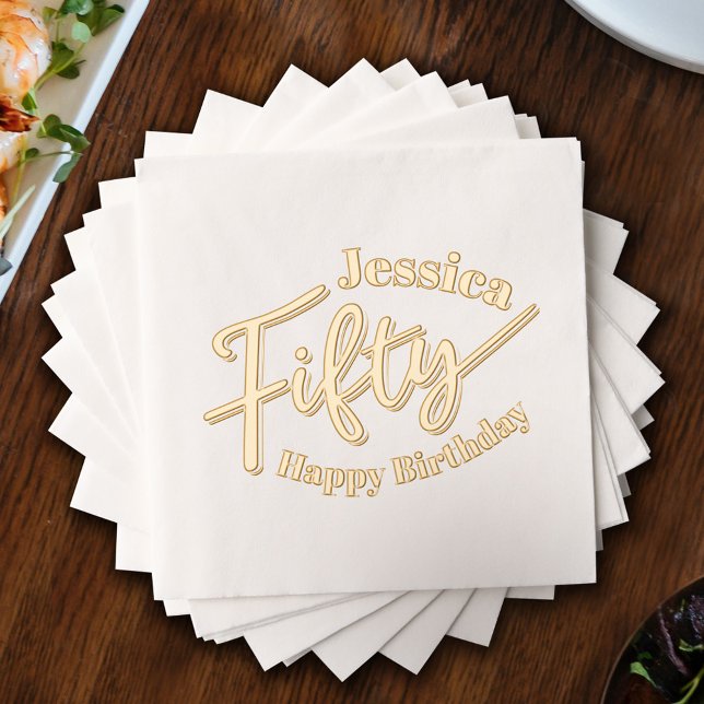 Servilletas Con Brillo Nombre personalizado del guión de la fiesta de 50  (Subido por el creador)