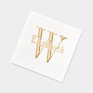 Servilletas Con Brillo Nombre sobre las iniciales en negrita #35