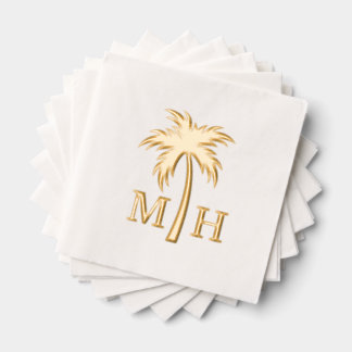 Servilletas Con Brillo Palm Tree Wedding Monogram