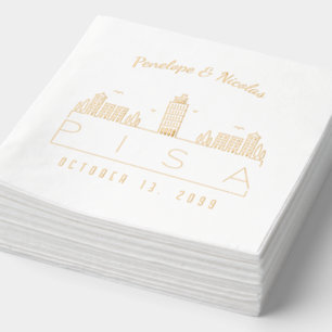 Servilletas Con Brillo Pantalones Bodas de Pisa personalizados Relieve me