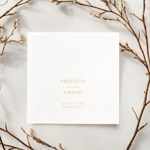 Servilletas Con Brillo Parejas minimalistas Modernas Nombres Boda Fecha O