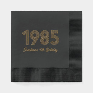 Servilletas Con Brillo Personalizado 1985 40 Relieve metalizado de cumple