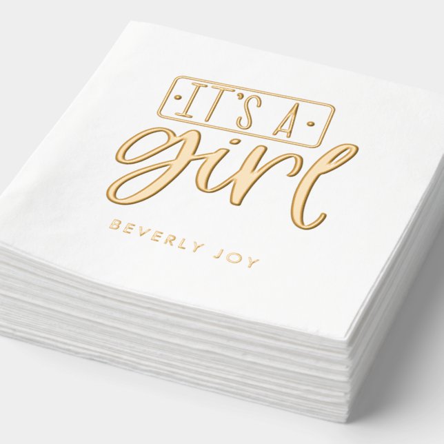Servilletas Con Brillo Personalizado Baby Shower Es una toallas de Reliev (Detalle)