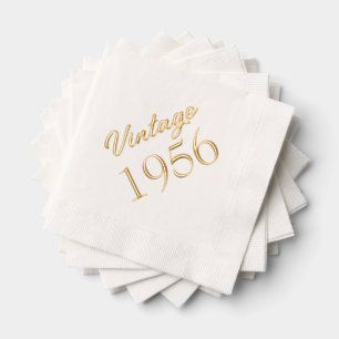 Servilletas Con Brillo Personalizado Cumpleaños 70 Vintage 1956 