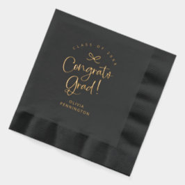 Servilletas Con Brillo Personalizado Cute Girly Bow Felicitaciones Grad G