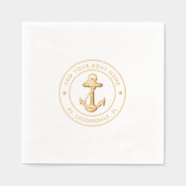 Servilletas Con Brillo Personalizado de nombre de barco de anclaje náutic
