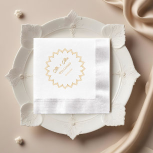 Servilletas Con Brillo Personalizado de Ornate Wreath Boda