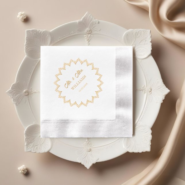 Servilletas Con Brillo Personalizado de Ornate Wreath Boda (Subido por el creador)