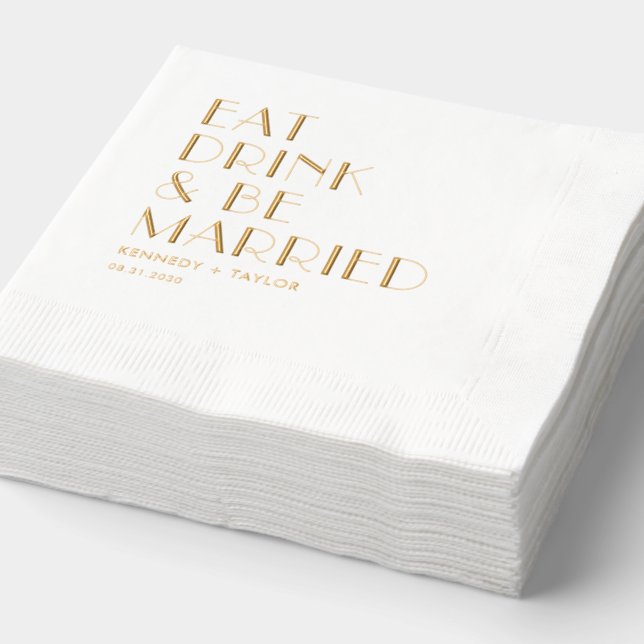 Servilletas Con Brillo Personalizado Relieve metalizado de frases Bodas (Detalle)