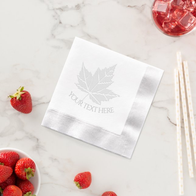 Servilletas Con Brillo Personalized Canada Napkins Embossed Maple Leaf (In Situ (Fresa))