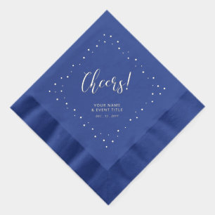 Servilletas Con Brillo Plata y azul   Fiesta personalizado de Confetti