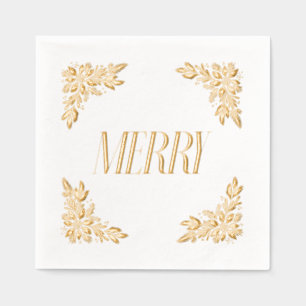 Servilletas Con Brillo Poinsettia Corners Merry Design