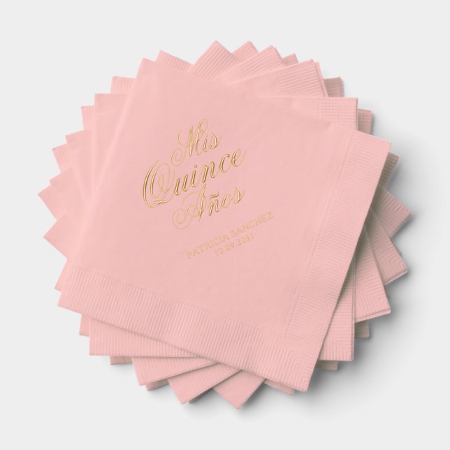Servilletas Con Brillo Quinceanera Mis Quince Anos Nombre Personalizado R (Insitu (apilados))