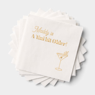 Servilletas Con Brillo Real Relieve metalizado dorado Martini 30