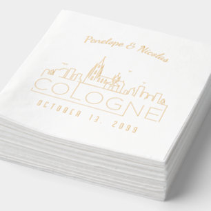 Servilletas Con Brillo Relieve metalizado dorado Boda de Colonia Personal