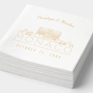 Servilletas Con Brillo Relieve metalizado dorado de toallas Boda de Mónac