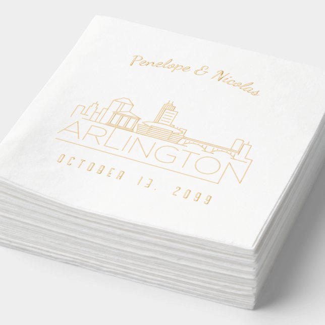 Servilletas Con Brillo Relieve metalizado dorado Personalizado Arlington  (Detalle)