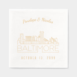 Servilletas Con Brillo Relieve metalizado dorado personalizado Baltimore 