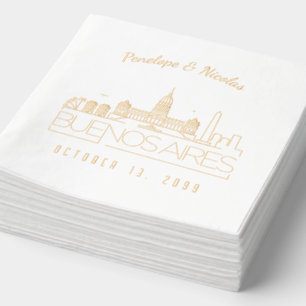 Servilletas Con Brillo Relieve metalizado dorado Personalizado Buenos Air