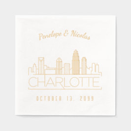 Servilletas Con Brillo Relieve metalizado dorado personalizado Charlotte 