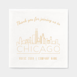 Servilletas Con Brillo Relieve metalizado dorado Personalizado Chicago Co