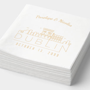 Servilletas Con Brillo Relieve metalizado dorado Personalizado Dublín Bod