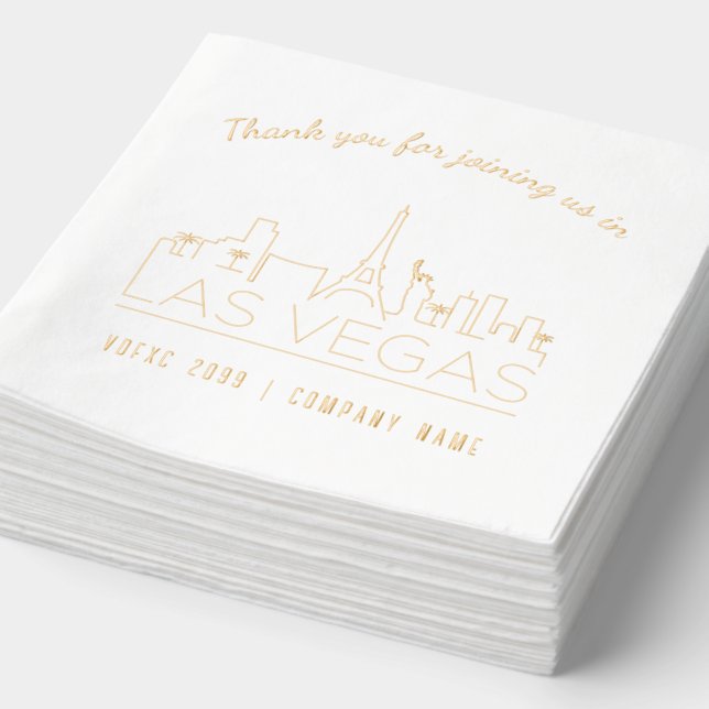 Servilletas Con Brillo Relieve metalizado dorado Personalizado Las Vegas  (Detalle)