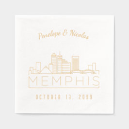 Servilletas Con Brillo Relieve metalizado dorado personalizado Memphis Bo