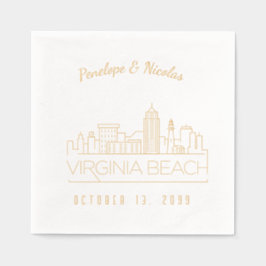 Servilletas Con Brillo Relieve metalizado dorado Personalizado Virginia B