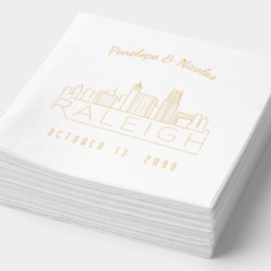 Servilletas Con Brillo Relieve metalizado dorado Raleigh Boda Napkins