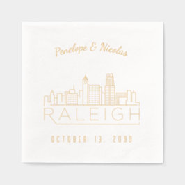 Servilletas Con Brillo Relieve metalizado dorado Raleigh Boda Napkins