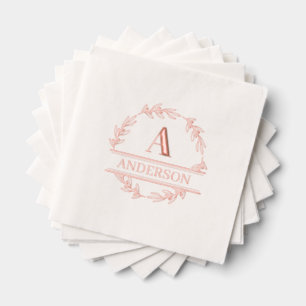 Servilletas Con Brillo Relieve metalizado personalizado Nápoles Monogramo
