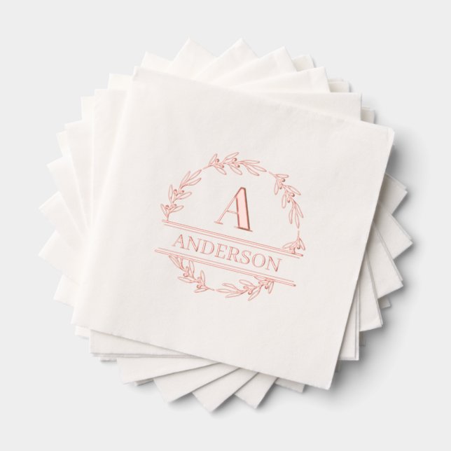 Servilletas Con Brillo Relieve metalizado personalizado Nápoles Monogramo (Insitu (apilados))
