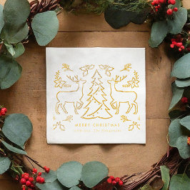 Servilletas Con Brillo Resto de los árboles navideños escandinavos